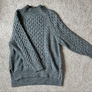 Grey Cable Knit Sweater